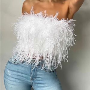 Club L Feather Crop Top | Worn Once